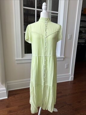 Rag & Bone Light Green Button-Front Women's Maxi Dress